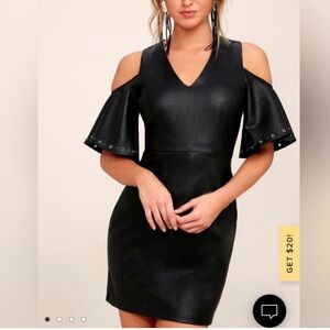 Lost + Wander Black Cold Shoulder Mini Dress